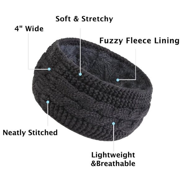 Winter Headbands for Women Fleece Lined Cozy Ear Warmers Stylish Gift main image 4